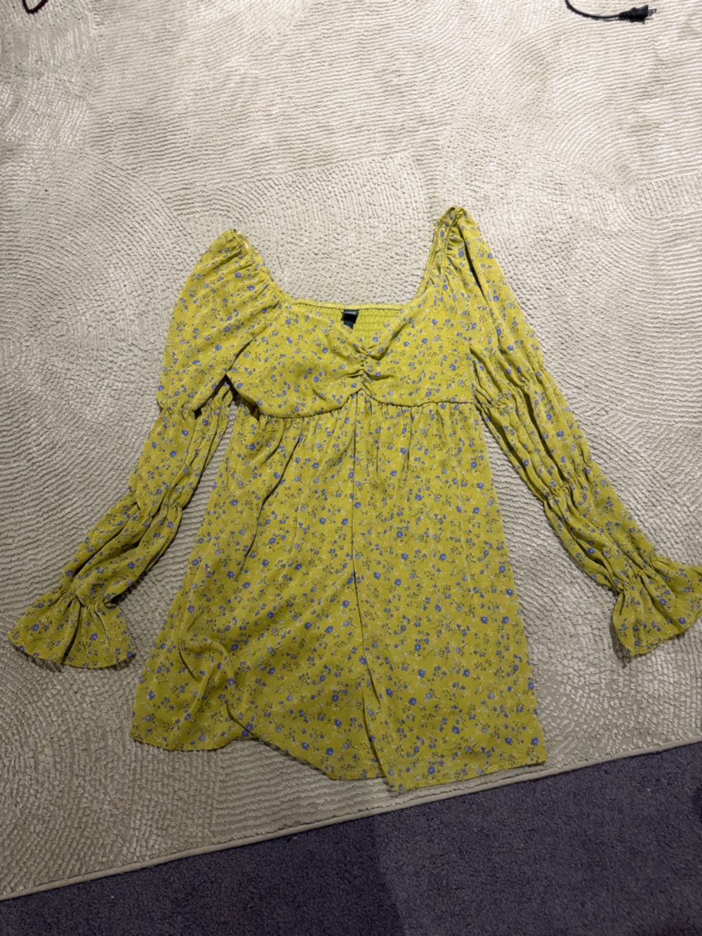 wild fable Yellow Floral Mini Dress